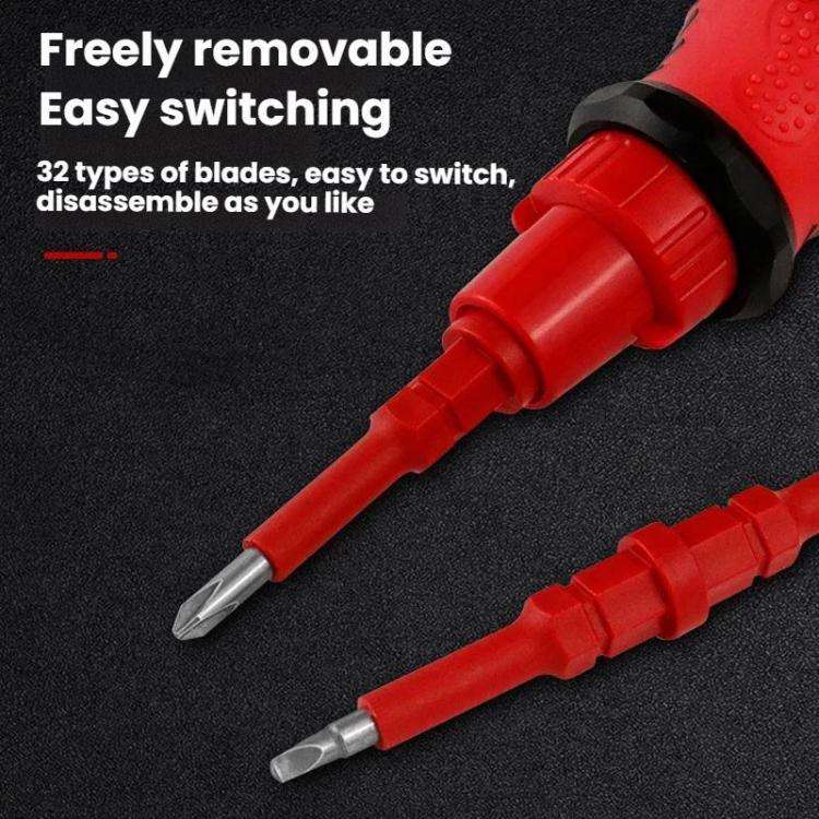 34 in 1 Manual Rubber-Coated Ratchet Screwdriver Repair Tool Set