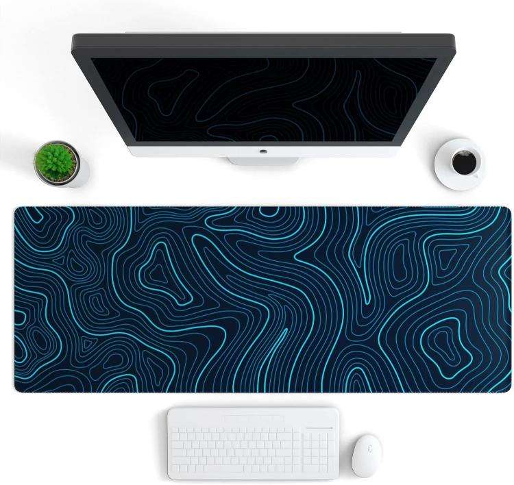 Abstract Line Texture Mouse Pad Non-Slip Desk Mat For Office, Gaming, Size: 400x900x2mm(No. 18)