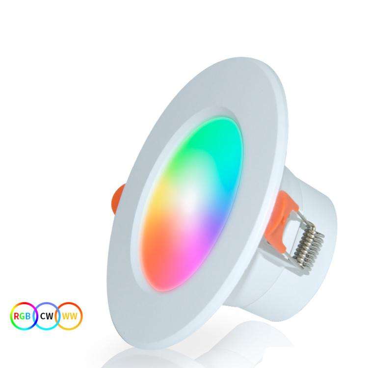 Compatible with Tuya Zigbee Recessed Ceiling Light RGB+CW+WW Dimmable LED Downlight 7W 3.5inch