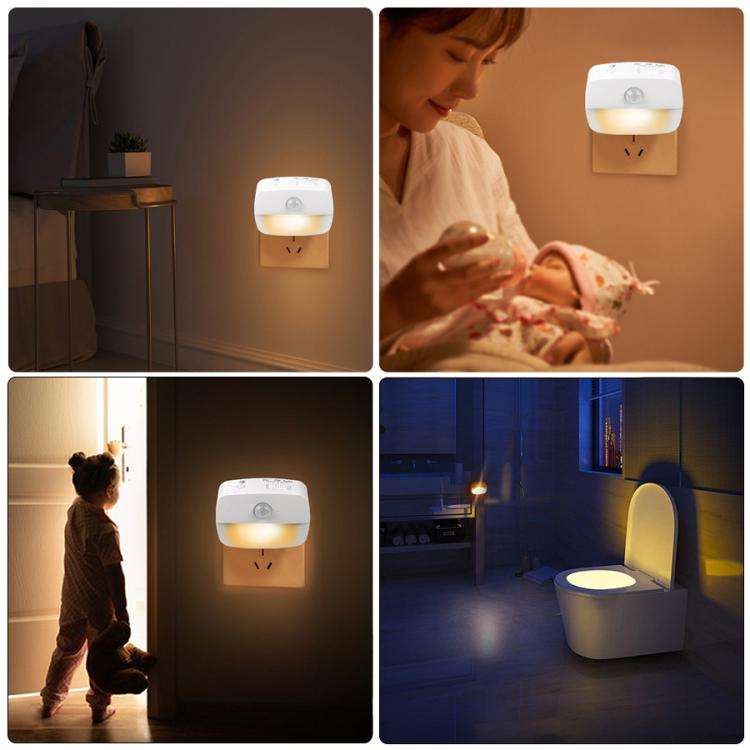 Smart Motion Sensor Night Light 3 Color Temperatures Plug-in Light for Bedroom, Hallway, Stairs E...