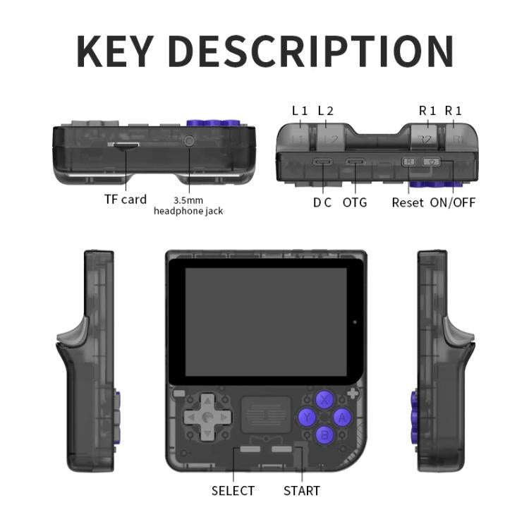 POWKIDDY V10 Retro Handheld Game Console 3.5-inch IPS OCA Full Fit, Quad-Core Cortex-A35 1.5GHz 6...