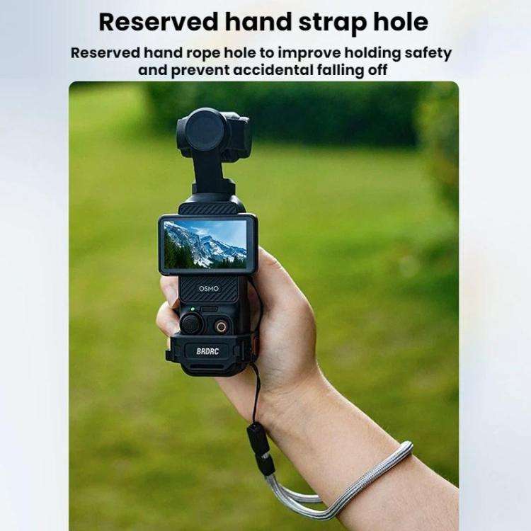 For DJI Osmo Pocket 3 BRDRC Magnetic Expandable Phone Holder Cold Shoe Mount(Black)