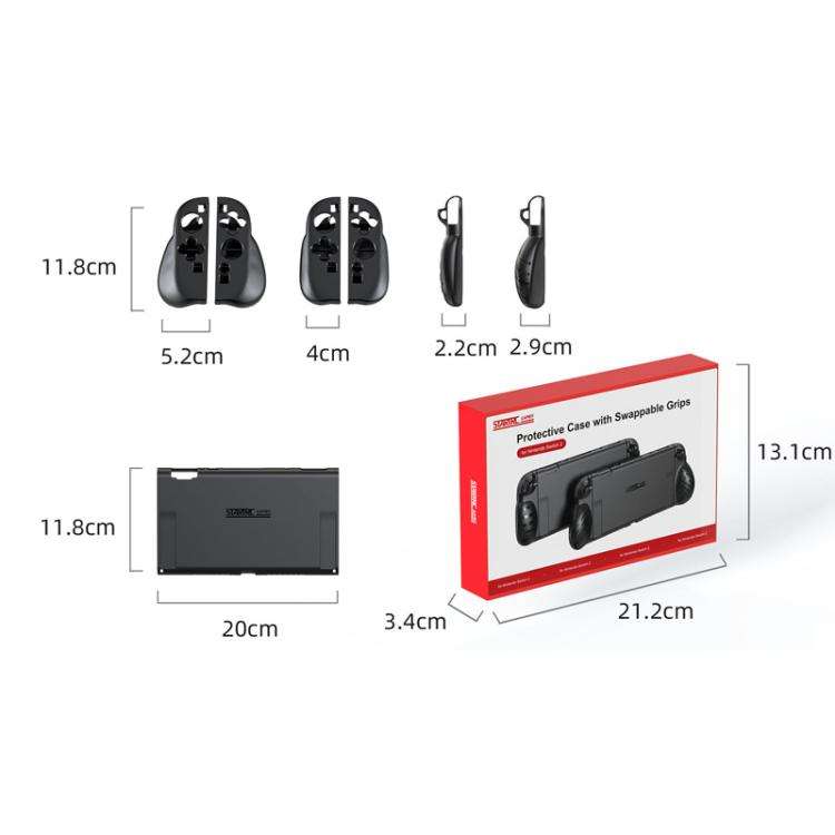 For Nintendo Switch 2 STARTRC GAMES Handheld Protective Case Split Dual Grip Case(Black)
