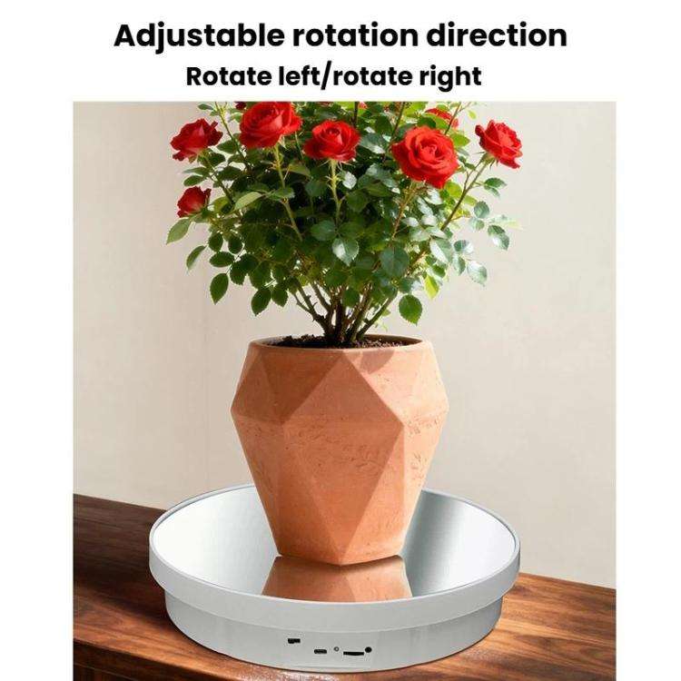 Multi-Purpose Mirror Electric Rotating Disc Battery / USB Powered Photography Live Display Stand,...