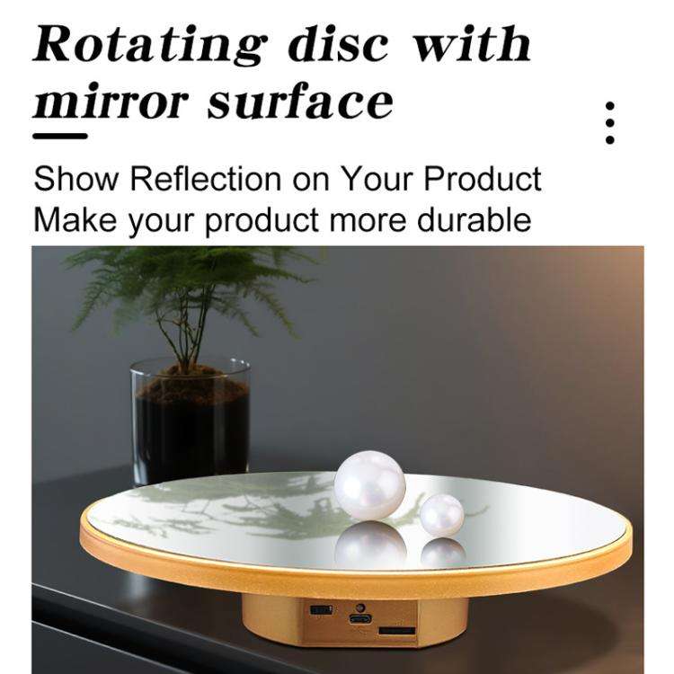 Multi-Purpose Mirror Electric Rotating Disc Battery / USB Powered Photography Live Display Stand,...