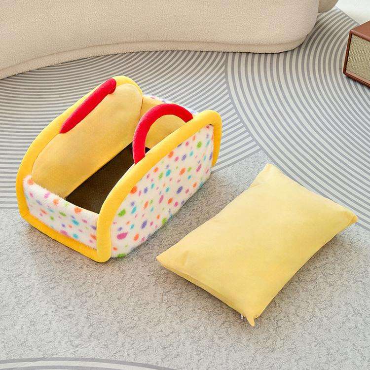 Winter Semi-Enclosed Warm Portable Cat Bed, Size: L