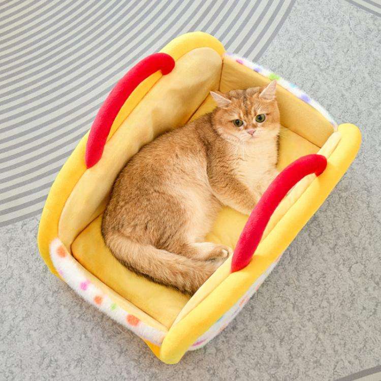 Winter Semi-Enclosed Warm Portable Cat Bed, Size: M