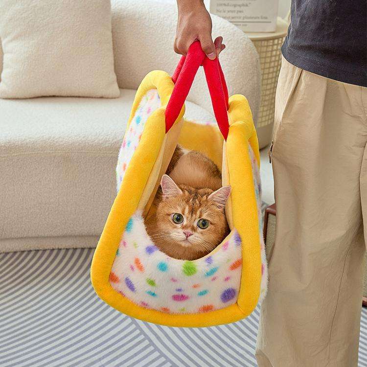 Winter Semi-Enclosed Warm Portable Cat Bed, Size: L