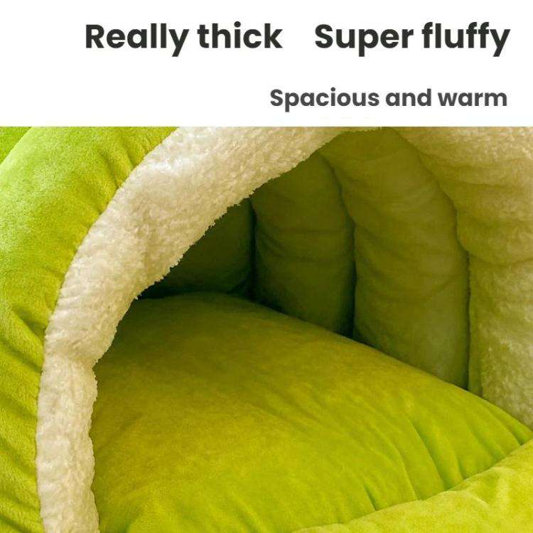 Thickened Warm Semi-Enclosed Cat Bed for Winter, Size: 55x50x36cm(Frog)