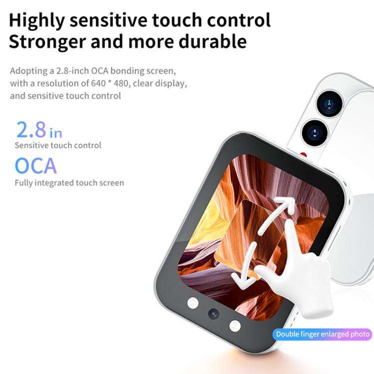 64MP CCD Digital Beauty Camera Sliding Touchscreen Music Player(White)