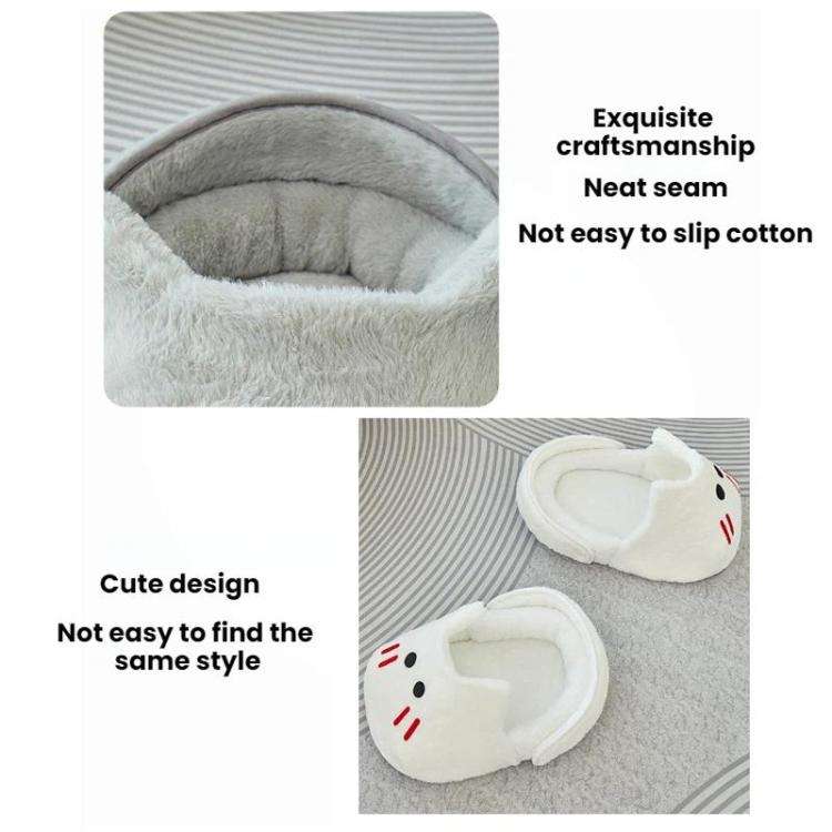 Winter-Warm Widened Semi-Enclosed Light-Blocking Pet Bed, Color: White + L