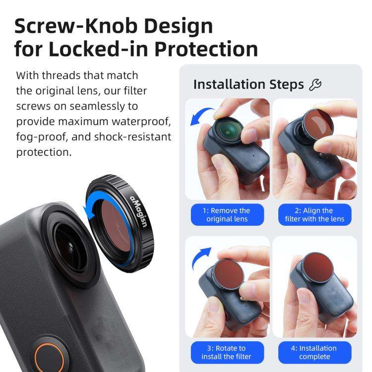 For DJI Osmo Nano aMagisn Waterproof Lens Filter ND8+ND16+ND32+ND64