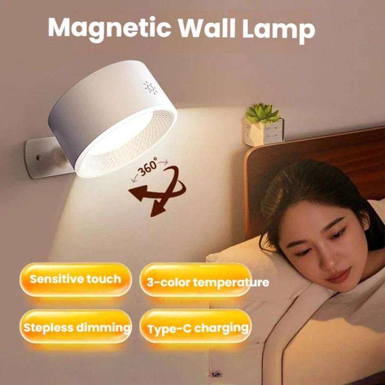 Infrared Remote Control Version Magnetic 360-degree Rotating Rechargeable Wall Light Night Light ...