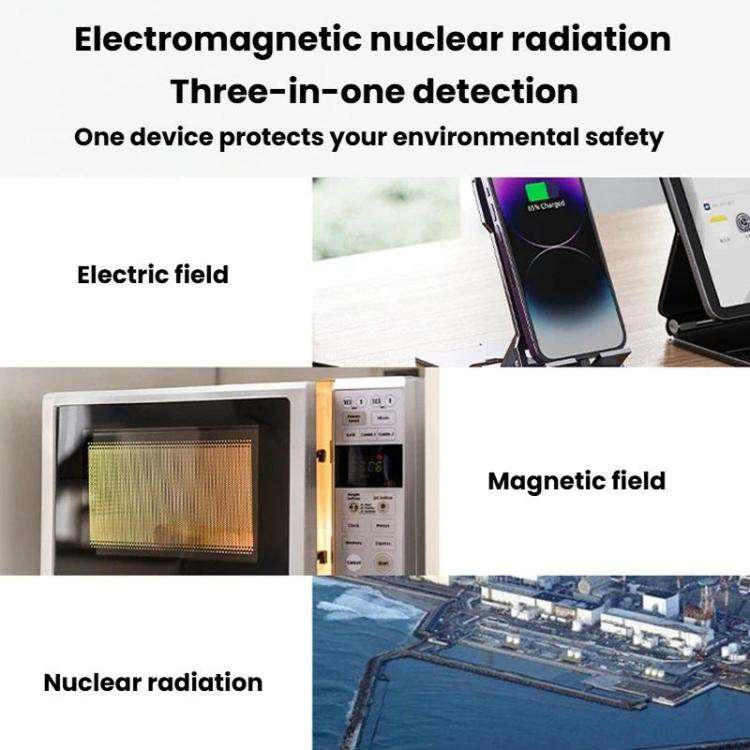 FNIRSI GC-03 3 In 1Electromagnetic Nuclear Radiation Detector For Seafood Environmental Use(White)
