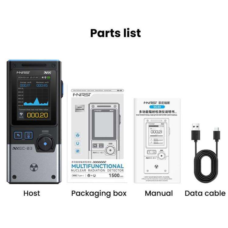 FNIRSI GC-03 3 In 1Electromagnetic Nuclear Radiation Detector For Seafood Environmental Use(Black)