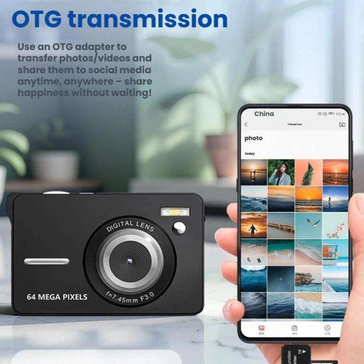 CDF6 Entry-Level Digital Camera With 64MP Photo & 4K Video Auto Focus, 2.8-Inch LCD Screen, Built...