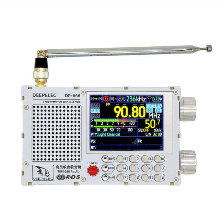 DEEPELEC DP-666 Touch Screen TEF6686 Radio Full Band FM High Sensitivity Radio(White)