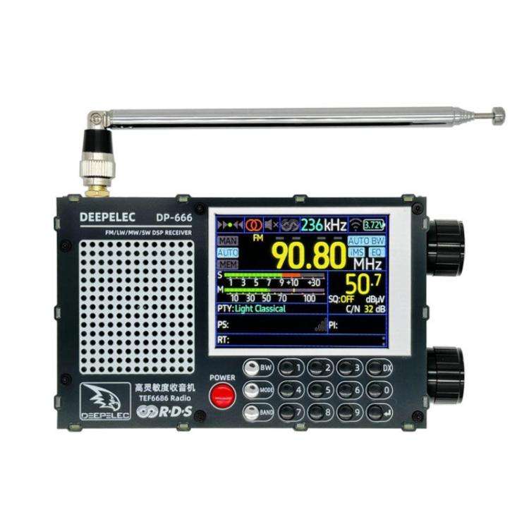DEEPELEC DP-666 Touch Screen TEF6686 Radio Full Band FM High Sensitivity Radio(Black)