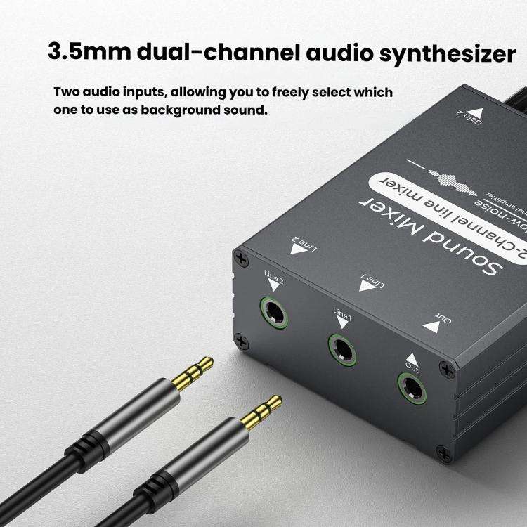 3.5mm Audio Switcher Selector Dual 3.5mm AUX Inputs To Single Output With Independent Volume Control