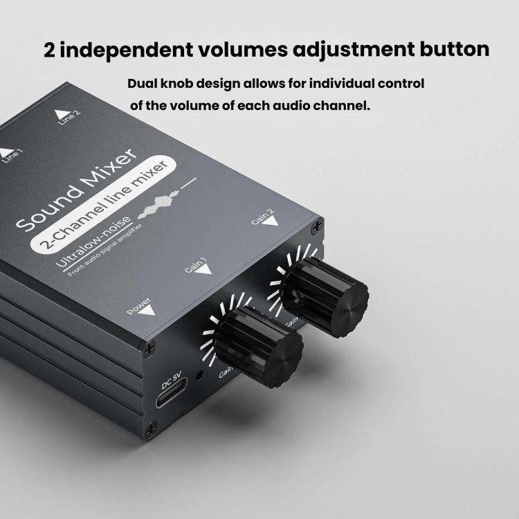 3.5mm Audio Switcher Selector Dual 3.5mm AUX Inputs To Single Output With Independent Volume Control