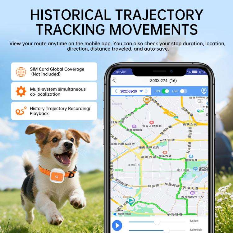 Real-Time GPS/WIFI Location SOS Distress Electronic Fence Alert Pet Collar(Orange)