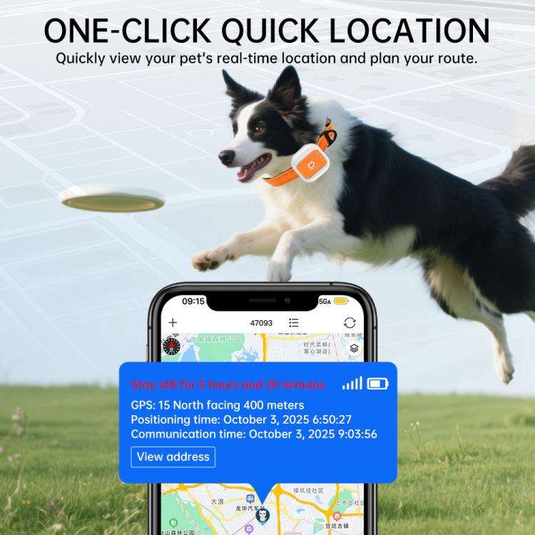 Real-Time GPS/WIFI Location SOS Distress Electronic Fence Alert Pet Collar(Orange)