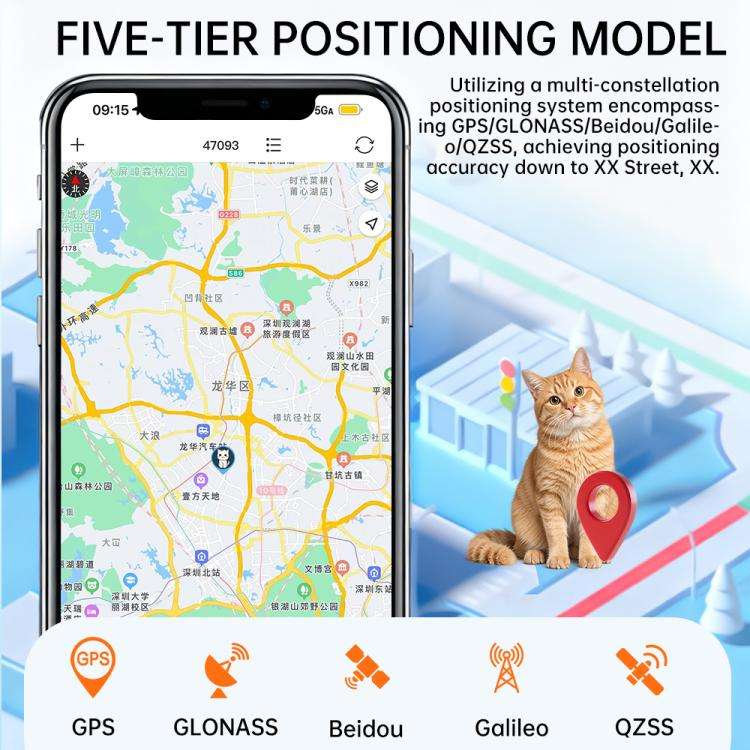 Real-Time GPS/WIFI Location SOS Distress Electronic Fence Alert Pet Collar(Orange)