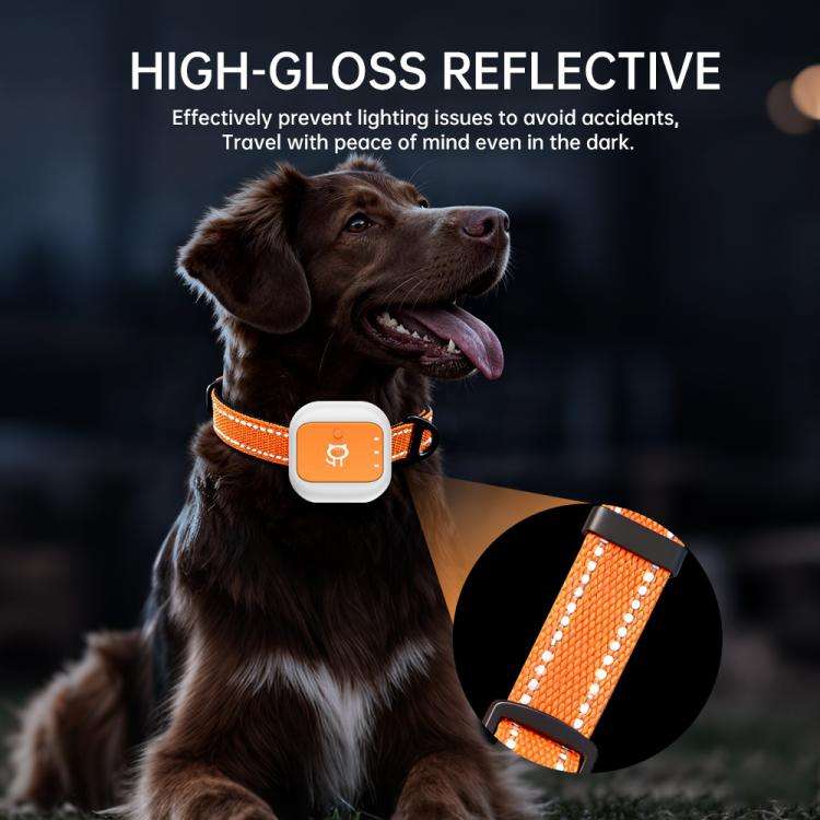 Real-Time GPS/WIFI Location SOS Distress Electronic Fence Alert Pet Collar(Orange)