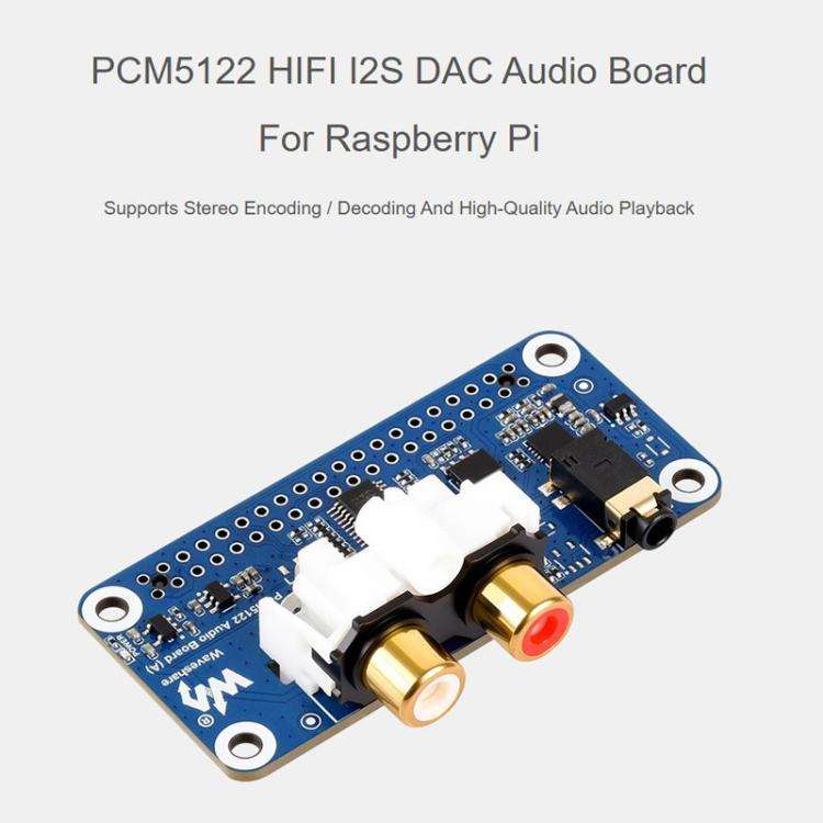 WAVESHARE PCM5122 For Raspberry Pi HIFI I2S DAC Audio Sound Card 40 Pin GPIO Interface Stereo Enc...