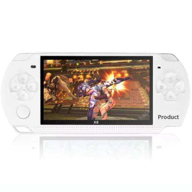 X6 Pocket Gaming Console 4.3 Inch HD Gaming Handheld, Spec: 32G No Camera(White)