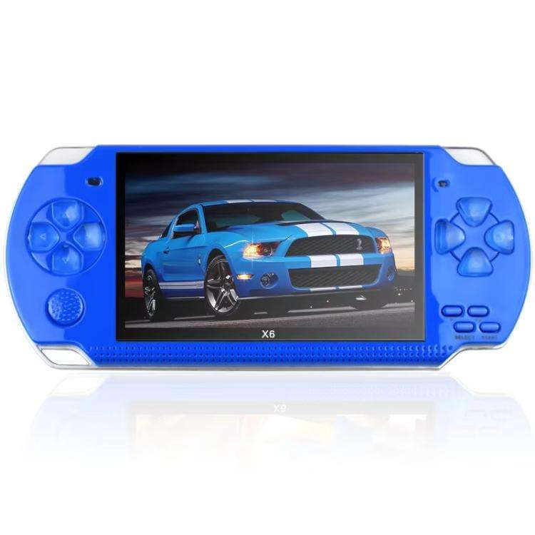 X6 Pocket Gaming Console 4.3 Inch HD Gaming Handheld, Spec: 32G No Camera(Blue)
