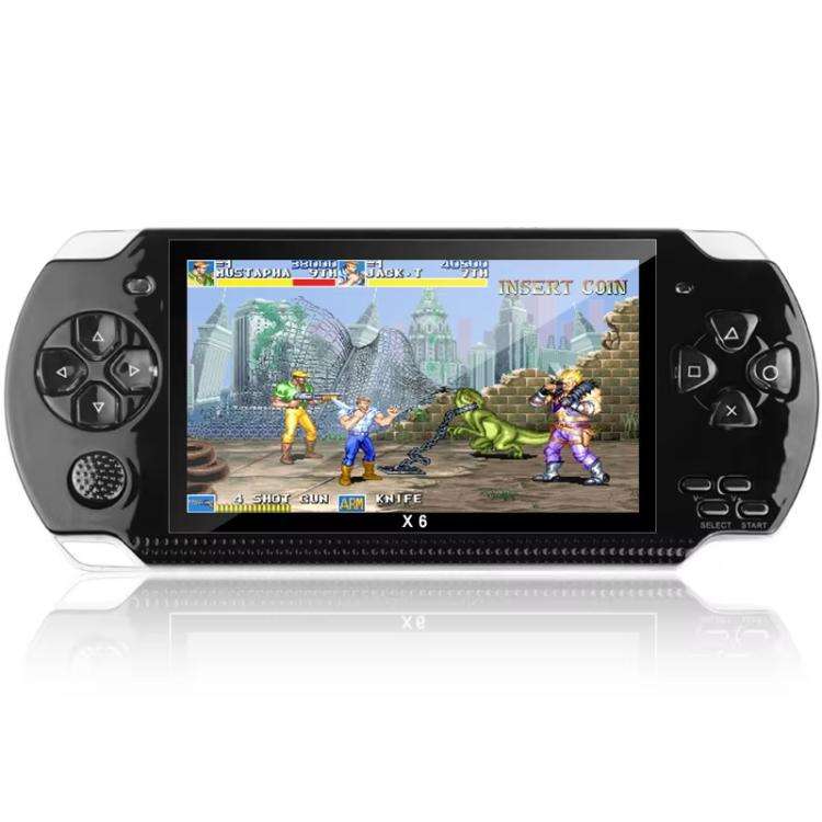 X6 Pocket Gaming Console 4.3 Inch HD Gaming Handheld, Spec: 32G No Camera(Black)