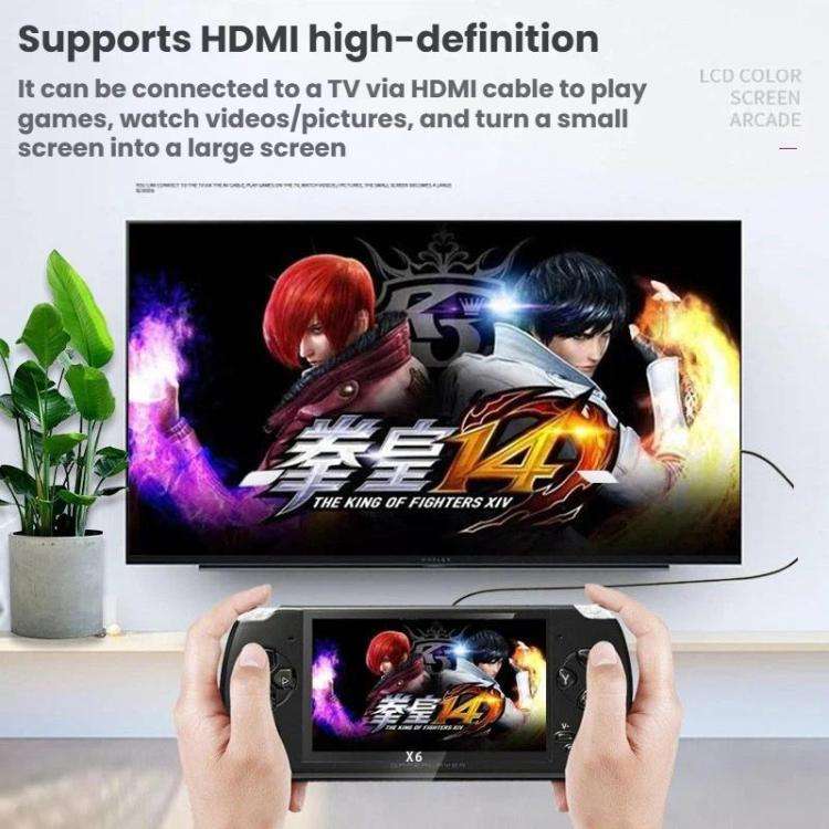 X6 Pocket Gaming Console 4.3 Inch HD Gaming Handheld, Spec: 32G No Camera(White)