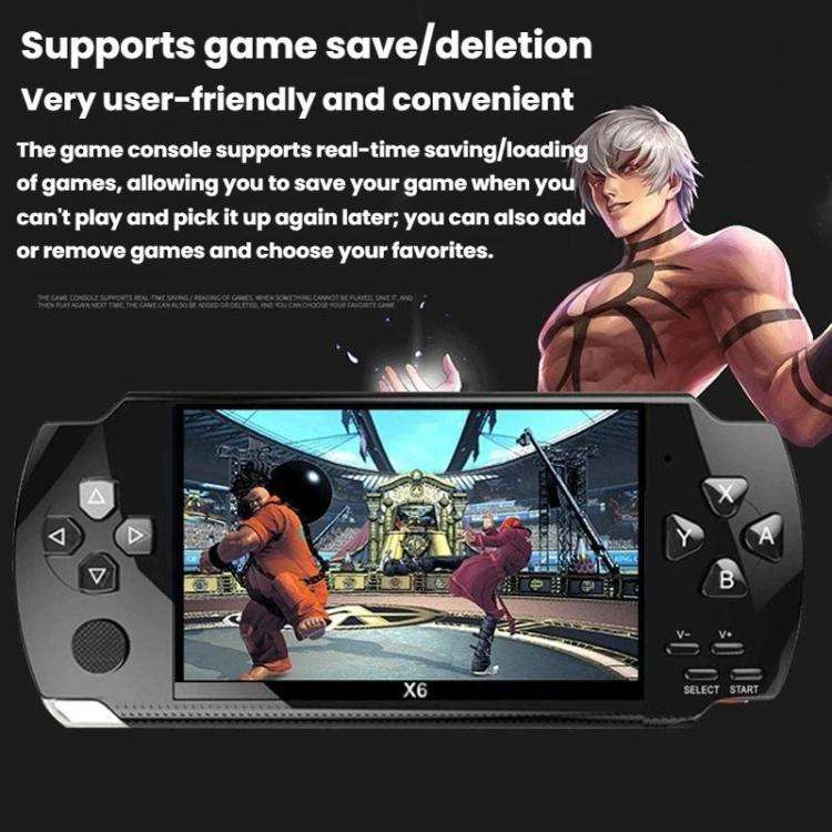 X6 Pocket Gaming Console 4.3 Inch HD Gaming Handheld, Spec: 32G No Camera(Blue)