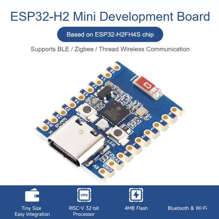 WAVESHARE ESP32-H2-Zero Mini Development Board Support Bluetooth / Zigbee / Thread Wireless Commu...