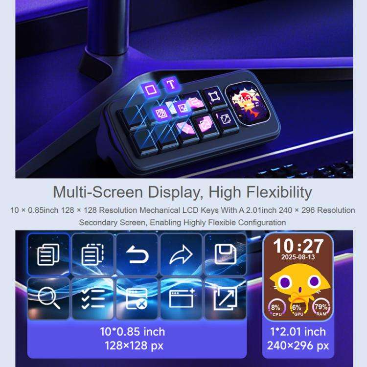 WAVESHARE MK10 Multi-Functional AI Voice Control Panel(Black)