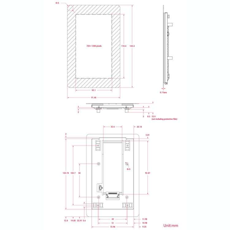 For Raspberry Pi WAVESHARE 5 inch Capacitive 5-point Touch IPS Display 2