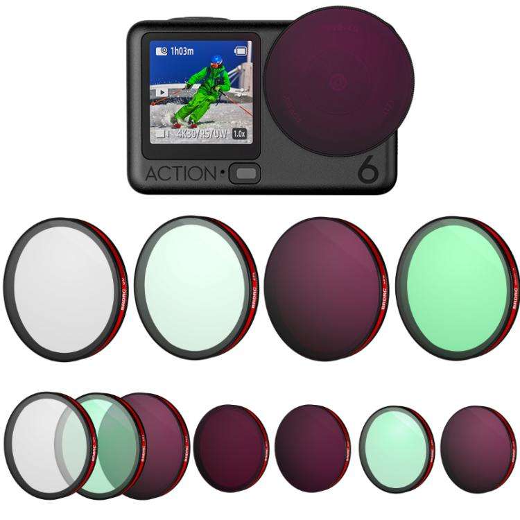 For DJI Osmo Action 6 BRDRC Lens Filter Accessories, Specifications: CPL+ND16+ND32+ND64