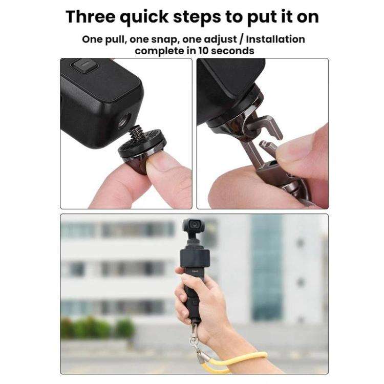 BRDRC Action Camera Anti-Loss Wrist Strap For DJI Osmo Pocket 3 / Insta360 X5(Black)