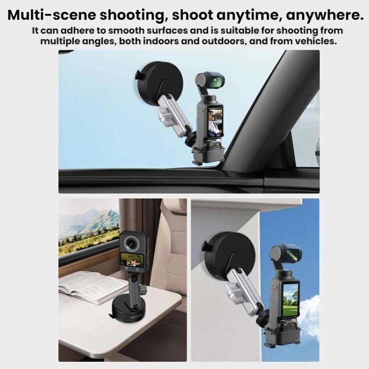 Flymile Car Suction Cup Mount For DJI Osmo Pocket 3 / Osmo Action 6 / 5 Pro(FLY052)