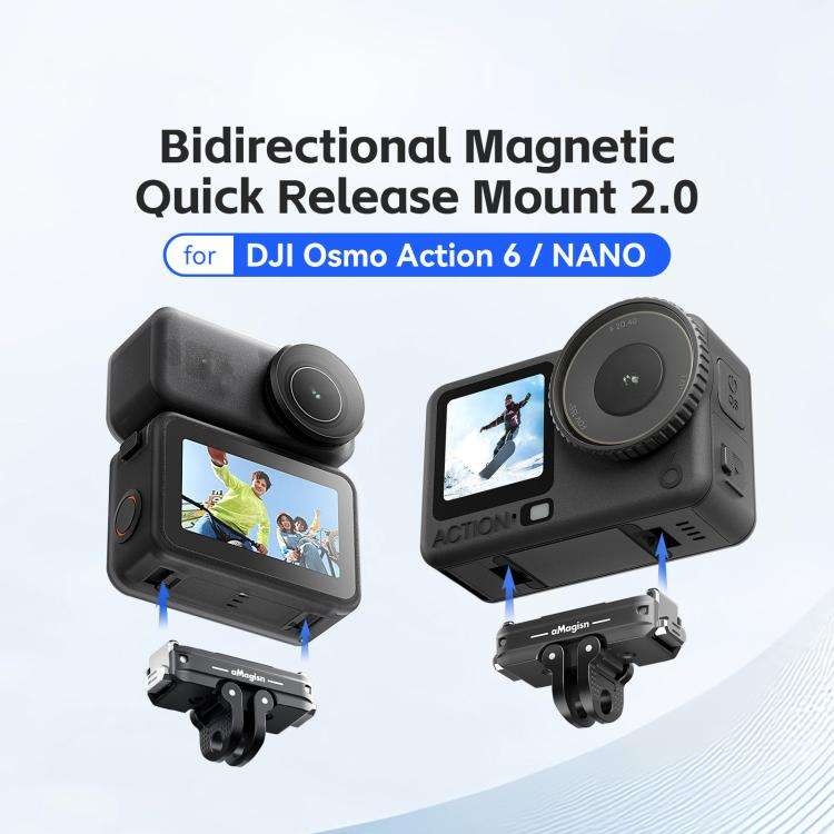 For DJI Osmo Action 6/Nano aMagisn Bidirectional Magnetic Quick Release Adapter  2.0(Black)