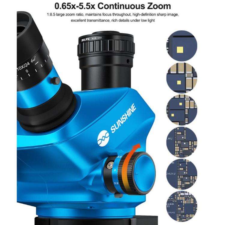 SUNSHINE 71 Ultra-B11 Cell Phone Repair Trinocular Microscope Staggered / Continuous Zoom HD Micr...