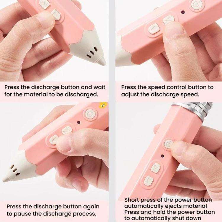 FUNJOY CH415-14 Rechargeable 3D Printing Pen With Indicator Light Kids Low Temperature 3D Stereo ...