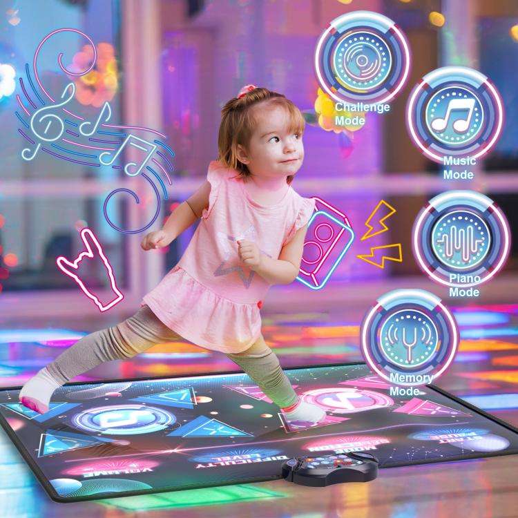 Dancing Challenge Playmat Wireless Dance Mat Dual Player Gaming Pad 120x95cm