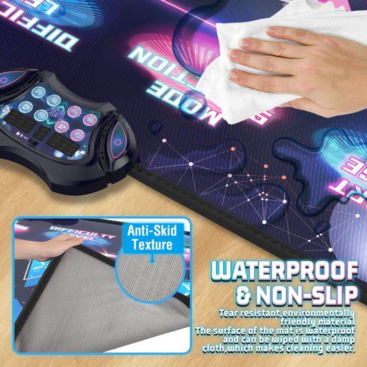 Dancing Challenge Playmat Wireless Dance Mat Dual Player Gaming Pad 120x95cm
