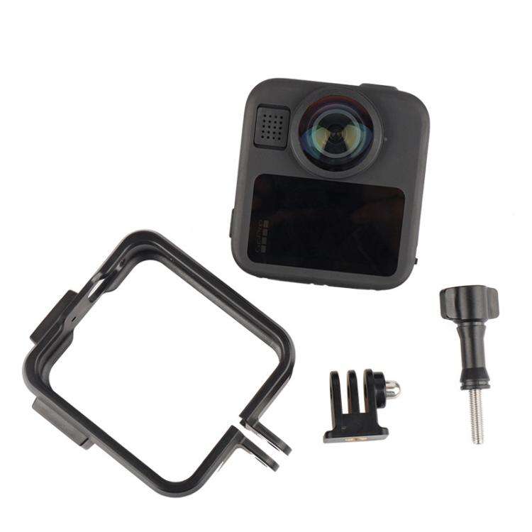 For GoPro MAX2 Plastic Frame Side-Open Protective Cage with Dual Cold Shoe Mounts