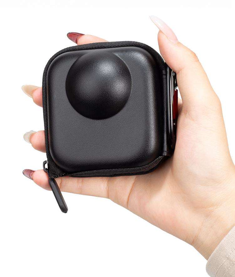 For GoPro MAX2 Compact Hard Shell Carrying Case Protective Storage Bag With Carabiner Clip(Black)