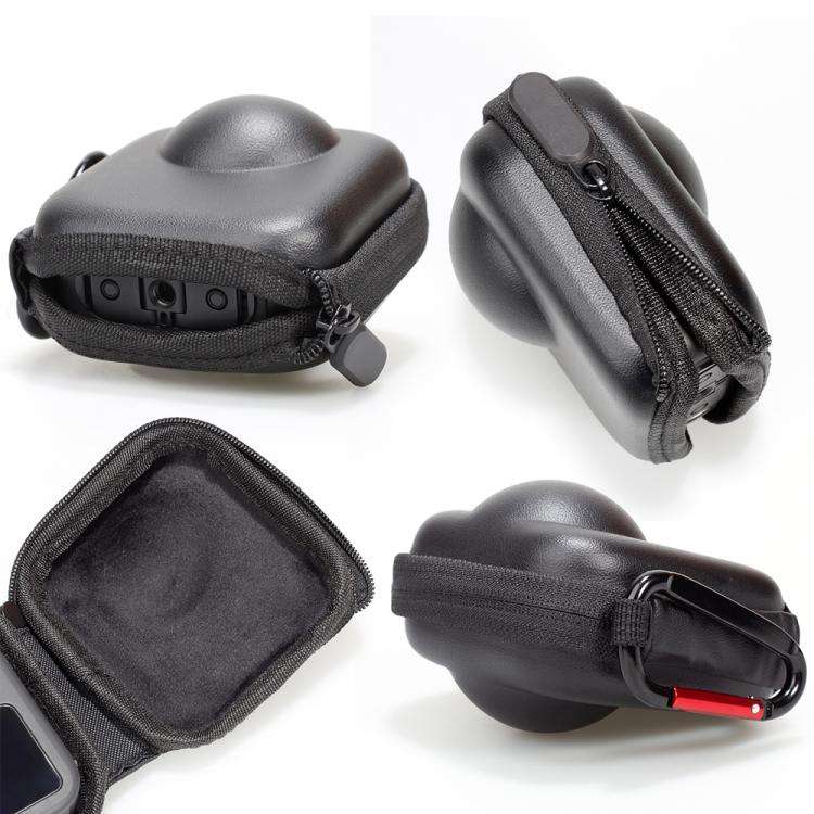 For GoPro MAX2 Compact Hard Shell Carrying Case Protective Storage Bag With Carabiner Clip(Black)
