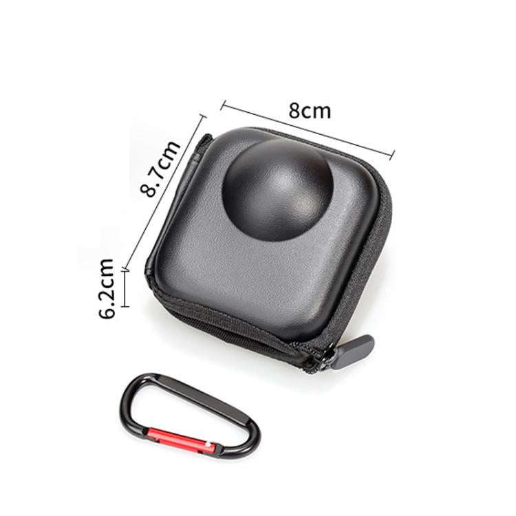 For GoPro MAX2 Compact Hard Shell Carrying Case Protective Storage Bag With Carabiner Clip(Black)
