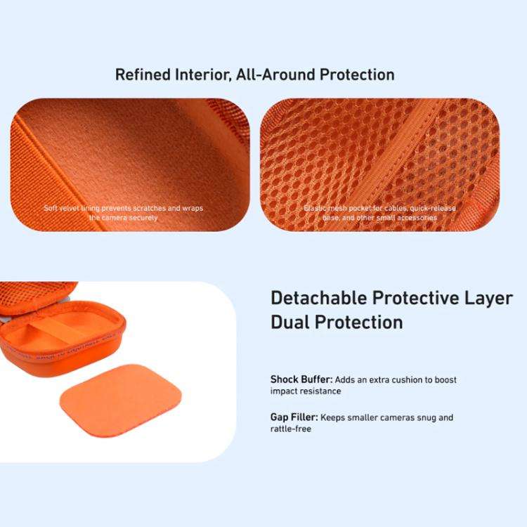 TELESIN DisAdv Mini Hard Shell Carrying Case For Action Cameras Universal Storage Bag With Wrist ...